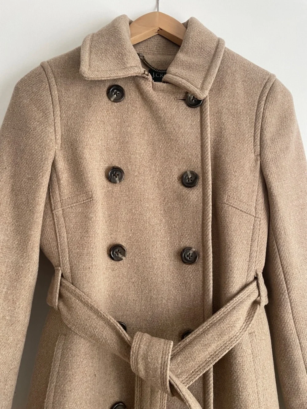 J. Crew Double-Breasted Wool Pea Coat in Camel - Picture 4 of 6